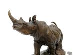 Figurine - A rhino - Bronze, Marbre
