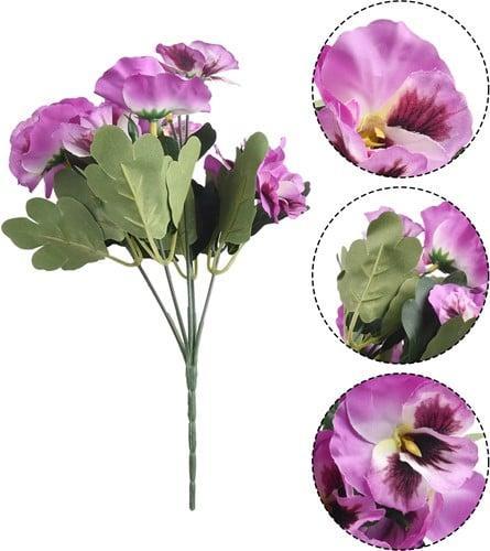 Kunst Viooltjes vioolen Zijden Pansy Purper pick 30cm, Huis en Inrichting, Woonaccessoires | Kunstplanten en Kunstbloemen, Nieuw