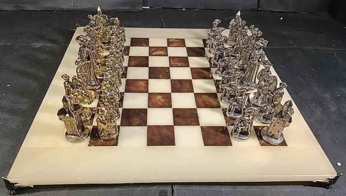 Italfama - Schaakspel - Rococó - marmer, brons, Huis en Inrichting, Overige Huis en Inrichting