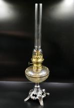 Petroleumlamp - Verzilverd, Messing, Glas