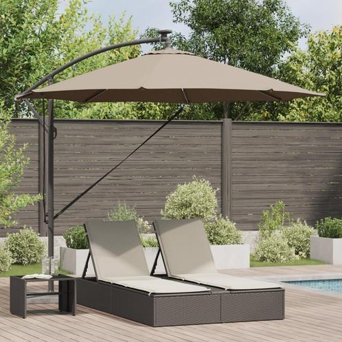 vidaXL Cantilever bananenparasol met slot Taupe 294 x 294 x, Tuin en Terras, Parasols, Nieuw, Verzenden