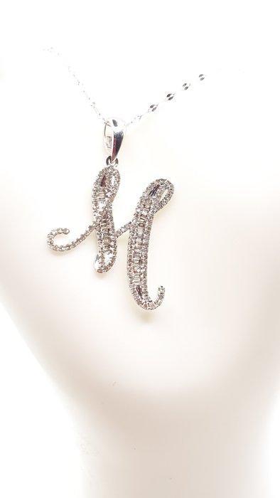 Collier avec pendentif - 18 carats Or blanc -  1.00ct. tw. -, Bijoux, Sacs & Beauté, Bijoux anciens