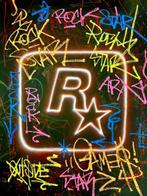 Outside - Rockstar games graffiti logo neon