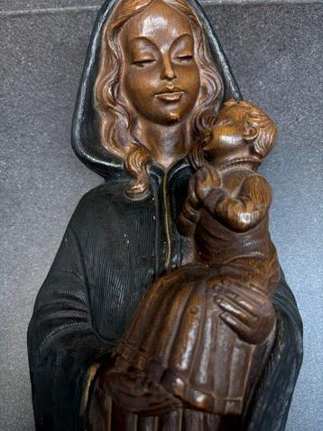 Merlini - Beeld - Madonna met Kind - 45 cm - Antiek - Gips -