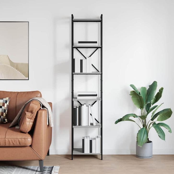 vidaXL Boekenkast Grijs sonoma 40 x 30 x 188 cm Bewerkt hout, Huis en Inrichting, Kasten | Boekenkasten, Nieuw, Verzenden