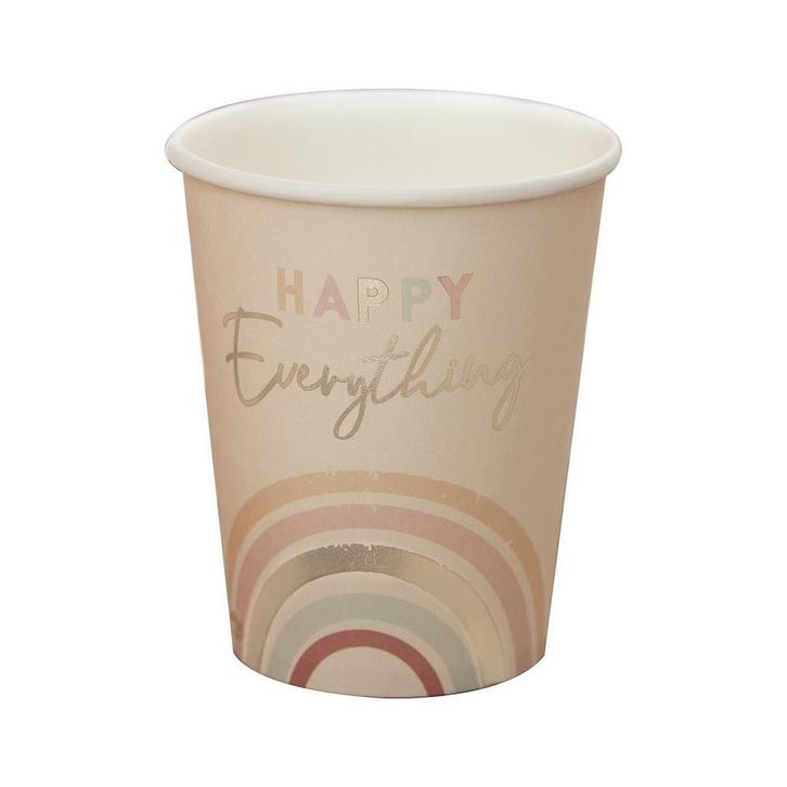 Regenboog Bekers Happy Everything 266ml 8st, Hobby en Vrije tijd, Feestartikelen, Nieuw, Verzenden