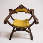 Chaise - Savonarola - Bois, Velours - Chaise Savonarola des
