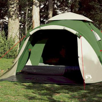 vidaXL Koepeltent 3-persoons snelontgrendeling groen, Caravans en Kamperen, Verzenden, Nieuw