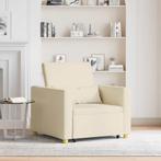 vidaXL Uittrekbare slaapbank eenpersoons Crème 90 x 165 x 87, Huis en Inrichting, Fauteuils, Verzenden, Nieuw