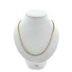 18 Krt. Bicolor gouden tennis collier met diamant 0,49 ct..., Handtassen en Accessoires, Kettingen, Gebruikt, Overige kleuren