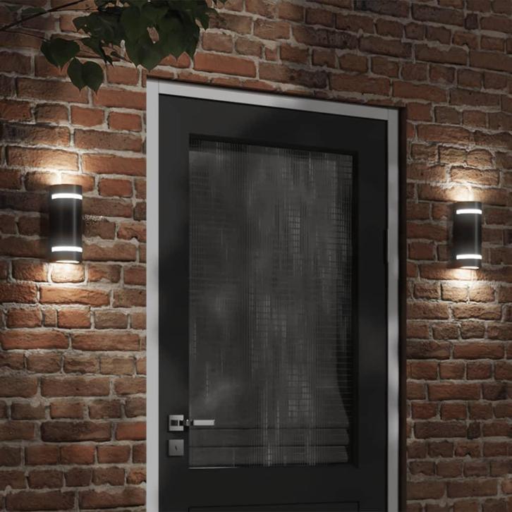 vidaXL Buitenwandlamp gegoten aluminium zwart, Tuin en Terras, Buitenverlichting, Nieuw, Verzenden