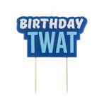 Blauw Kaars Birthday Twat 5,8cm, Nieuw, Verzenden