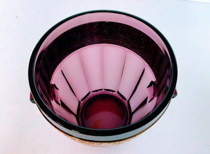 Walther & Söhne - Wijnkoeler - Glas, Messing - Amethist wine, Antiek en Kunst, Kunst | Designobjecten