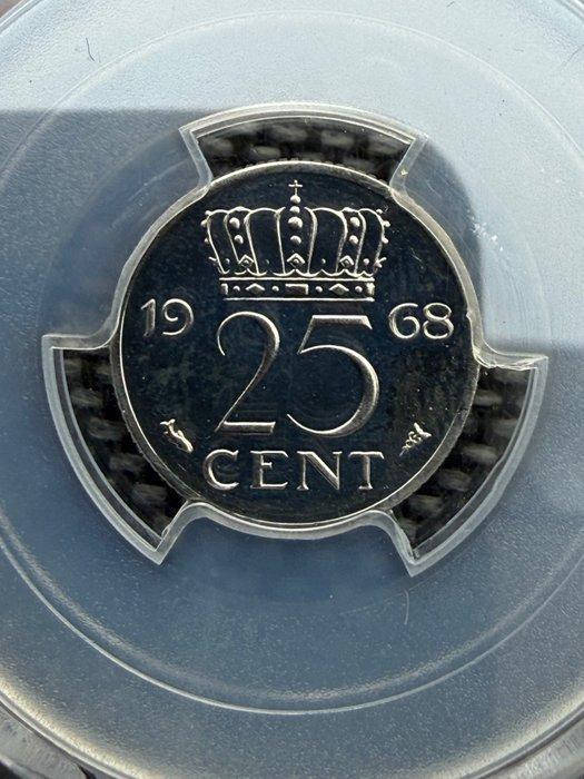 Nederland. Juliana. 25 Cent 1968 Proof, Postzegels en Munten, Munten | Nederland