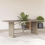 vidaXL Table de jardin dessus en verre gris clair, Neuf, Verzenden