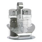 Menage | 3-delig | RVS/Glas | 120(h)mm EMGA, Verzenden, Nieuw in verpakking