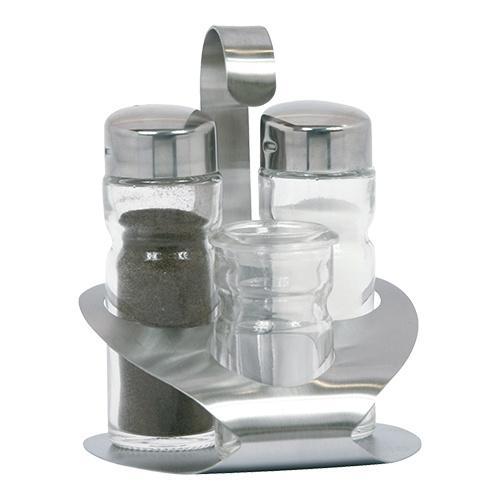 Menage | 3-delig | RVS/Glas | 120(h)mm EMGA, Zakelijke goederen, Horeca | Keukenapparatuur, Nieuw in verpakking, Verzenden