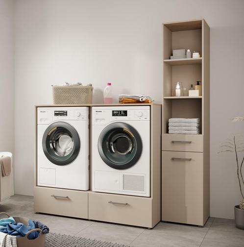 Meubella | Wasmachine kast | Beige | set van 2 kasten, Huis en Inrichting, Kasten | Overige, Nieuw, Verzenden