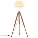 vidaXL Vloerlamp driepoot 141 cm massief teakhout, Huis en Inrichting, Verzenden, Nieuw