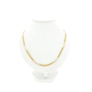 Bicolor gouden panter schakel collier | 45 cm (luxe collier) beschikbaar voor biedingen