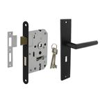 Deurbeslag set Ferro met sleutelgat en slot, Doe-het-zelf en Bouw, Ophalen of Verzenden, Nieuw, IJzer, Klink of Kruk