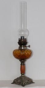 Lampe à huile - Métal, Verre - Ancienne lampe à huile