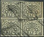 Italiaanse oude staten - Pauselijke Staat 1852 - 2 baj, Postzegels en Munten, Postzegels | Europa | Italië, Gestempeld
