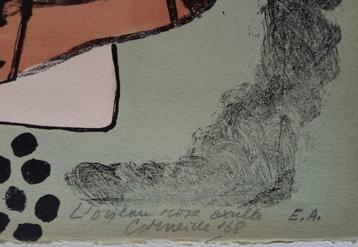 Corneille (1922-2010) - Loiseau rose exulte