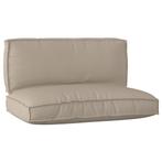 vidaXL 2-delig Palletkussen Set Taupe Oxford Stof, Verzenden, Nieuw