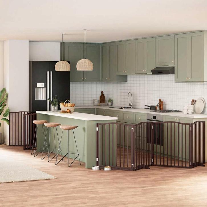 vidaXL Hondenhek inklapbaar 10 panelen 800 cm populierenhout, Dieren en Toebehoren, Hondenbenches, Nieuw, Verzenden