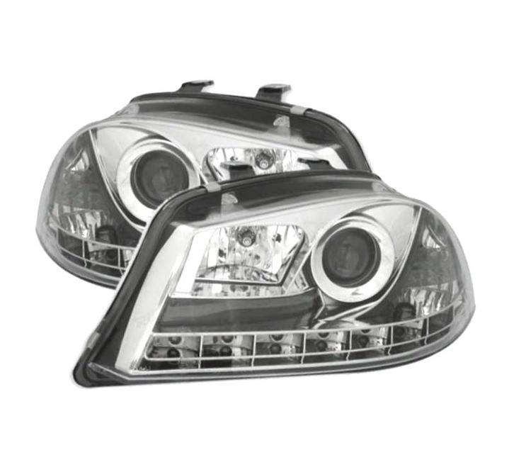 PHARES POUR SEAT IBIZA ET CORDOBA 6L 02-08 DAYLIGHT LED FOND, Auto-onderdelen, Verlichting, Verzenden