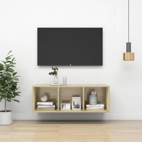 vidaXL Tv-wandmeubel 37x37x107 cm bewerkt hout sonoma, Maison & Meubles, Armoires | Mobilier de télévision, Envoi