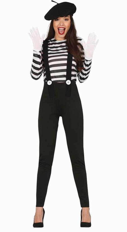 Mime Kostuum Dames, Kleding | Dames, Carnavalskleding en Feestkleding, Nieuw, Verzenden