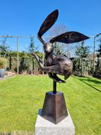 sculptuur, Jumping Hare XL - 80 cm - Brons, Antiek en Kunst