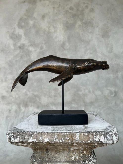sculptuur, NO RESERVE PRICE - Bronze Blue whale on a Stand,, Antiek en Kunst, Kunst | Designobjecten
