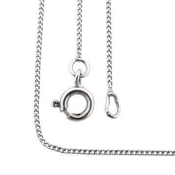 Witgouden dunne gourmet schakel ketting | 40 cm beschikbaar voor biedingen