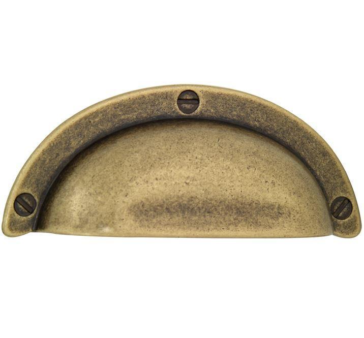 Schelpgreep 95x38mm verbronsd, Doe-het-zelf en Bouw, Hang- en Sluitwerk, Klink of Kruk, Nieuw, Overige materialen