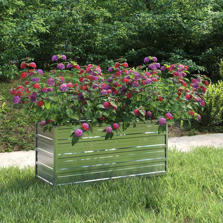 vidaXL Plantenbak verhoogd 100x40x45 cm gegalvaniseerd staal, Tuin en Terras, Bloempotten, Nieuw, Verzenden