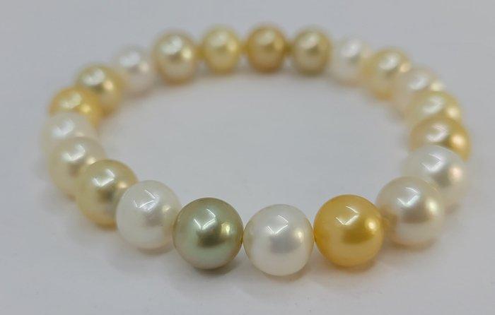 Armband Gouden en witte South Sea parels - 8,5x10mm, Handtassen en Accessoires, Armbanden