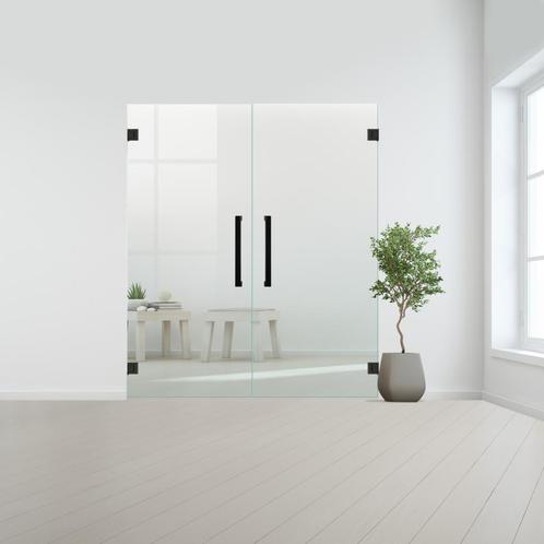 Glazen dubbele binnendeur XL zonder kozijn zwart beslag-Blan, Doe-het-zelf en Bouw, Deuren en Vliegenramen, Nieuw, Verzenden