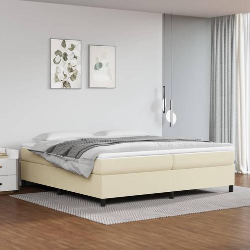 vidaXL Bedframe kunstleer crèmekleurig 200x200 cm, Huis en Inrichting, Slaapkamer | Bedden, Nieuw, Verzenden