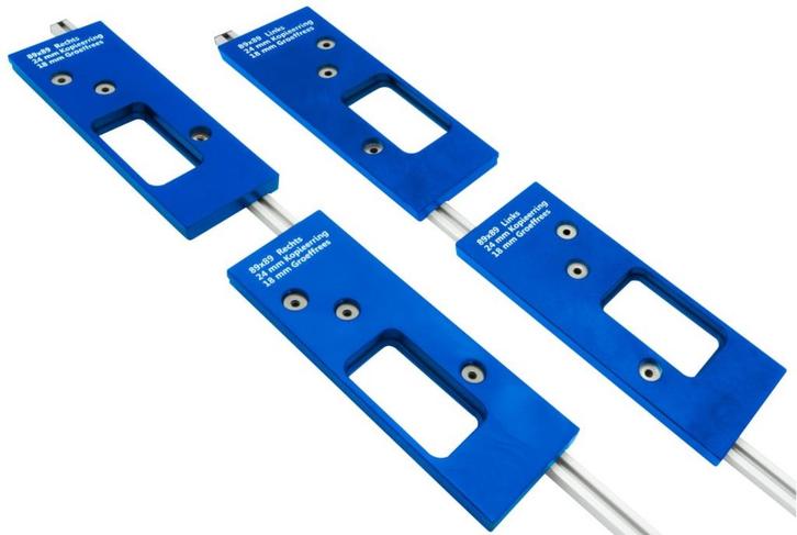 Freesmalset 4-delig voor scharnieren ronde hoek 89x89 mm, Doe-het-zelf en Bouw, Hang- en Sluitwerk, Klink of Kruk, Nieuw, Overige materialen