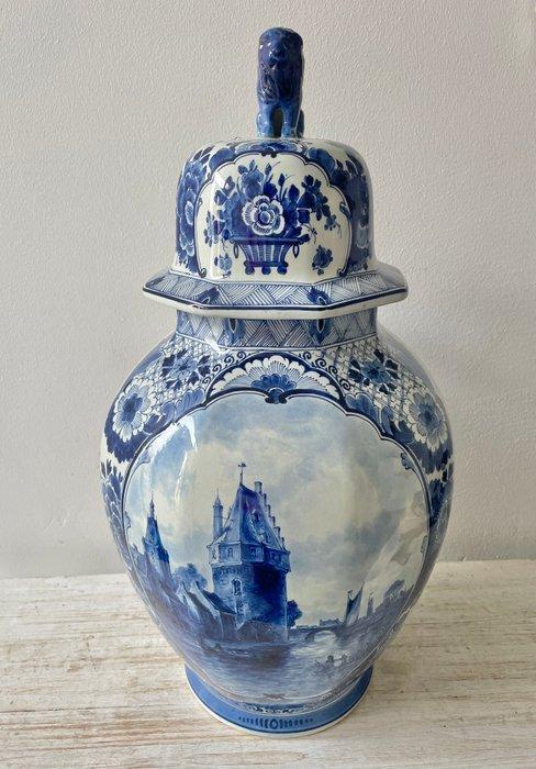De Porceleyne Fles, Delft - dekselvaas  - Aardewerk - 47 cm, Antiek en Kunst, Antiek | Glaswerk en Kristal