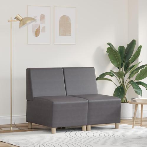vidaXL Sofa Stoelen 2 pcs Grijs 55 x 74 x 82 cm Kunstleer, Huis en Inrichting, Zetels | Zetels, Nieuw, Verzenden