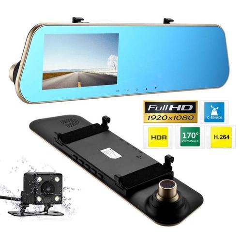 Dashcam achteruitkijkspiegel spiegel + achteruitrij camera b, Autos : Divers, Dashcams, Envoi