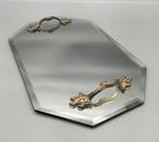 Dienblad - Glas, Messing - Spiegel dienblad