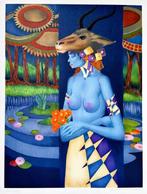 Jef van Tuerenhout (1926–2006) - Mythical Blue Figure, Antiek en Kunst