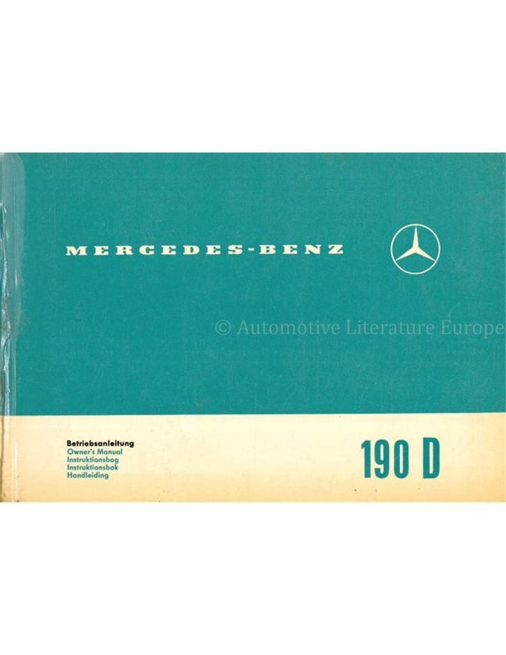 1962 MERCEDES BENZ 190 D INSTRUCTIEBOEKJE MULTI, Auto diversen, Handleidingen en Instructieboekjes