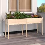 vidaXL Jardinière avec doublure 161x45x76 cm bois massif, Tuin en Terras, Verzenden