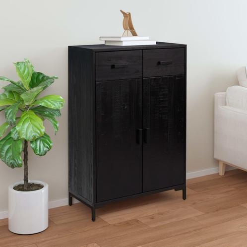 vidaXL Schoenenkast 75x40x110 cm massief grenenhout zwart, Huis en Inrichting, Kasten | Schoenenkasten, Nieuw, Verzenden